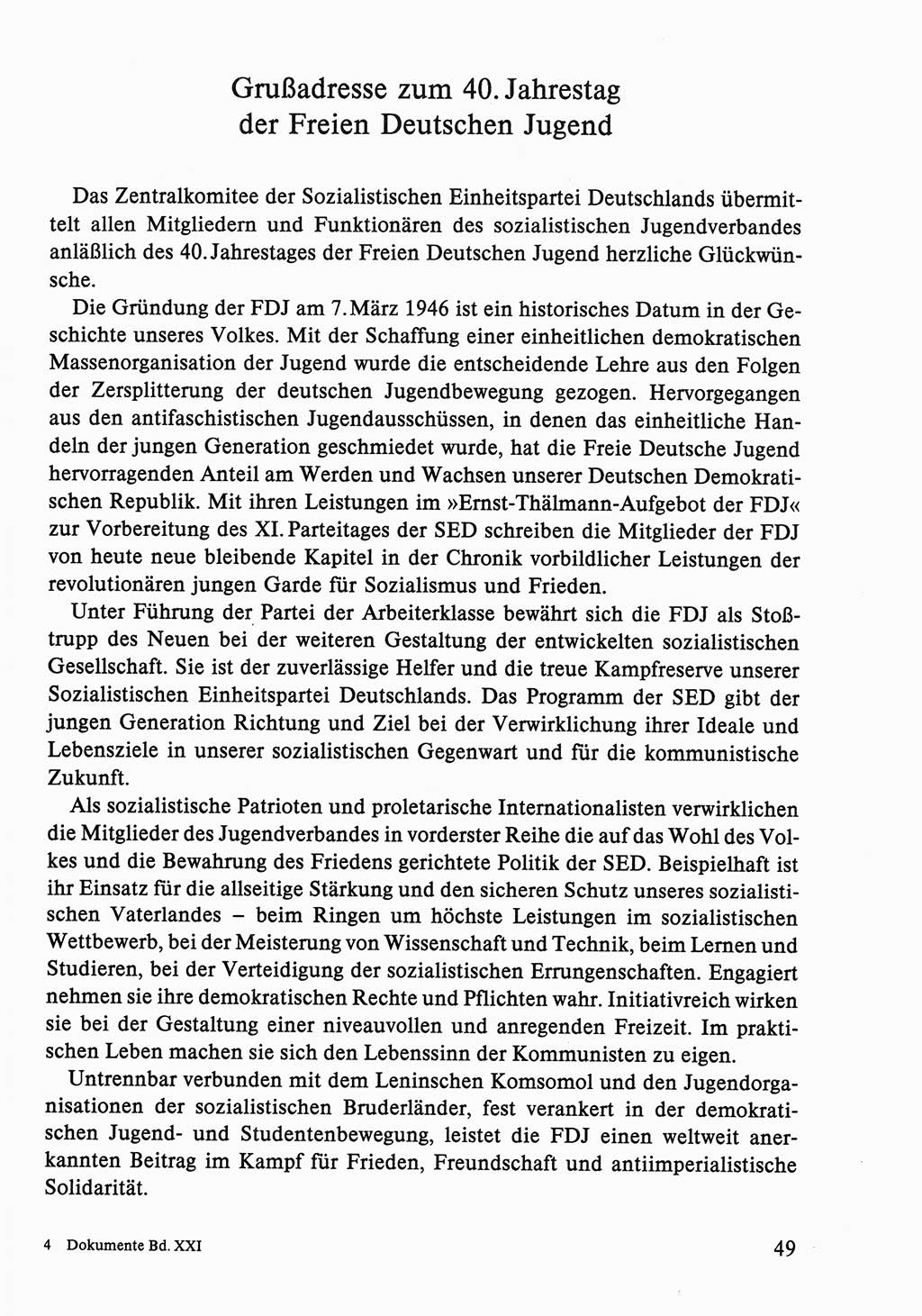 Dokumente der Sozialistischen Einheitspartei Deutschlands (SED) [Deutsche Demokratische Republik (DDR)] 1986-1987, Seite 49 (Dok. SED DDR 1986-1987, S. 49)