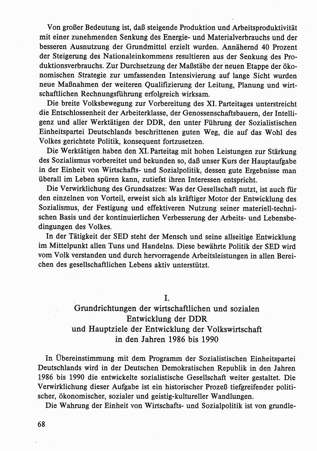 Dokumente der Sozialistischen Einheitspartei Deutschlands (SED) [Deutsche Demokratische Republik (DDR)] 1986-1987, Seite 68 (Dok. SED DDR 1986-1987, S. 68)