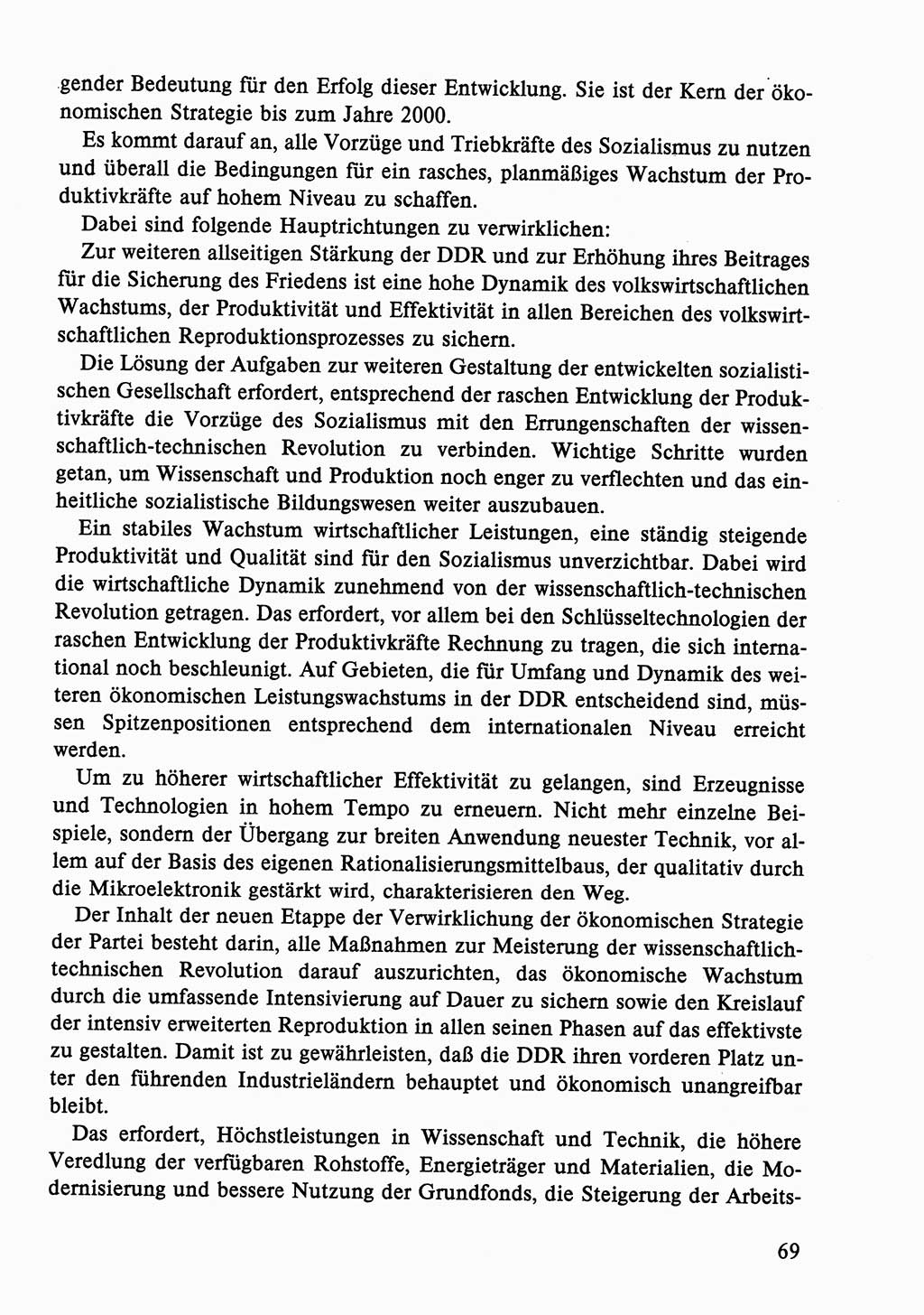 Dokumente der Sozialistischen Einheitspartei Deutschlands (SED) [Deutsche Demokratische Republik (DDR)] 1986-1987, Seite 69 (Dok. SED DDR 1986-1987, S. 69)