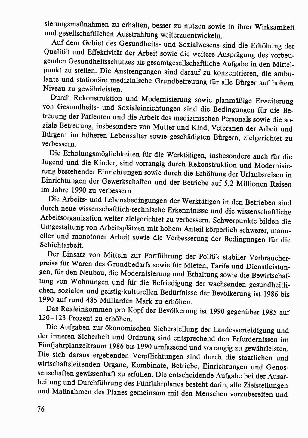 Dokumente der Sozialistischen Einheitspartei Deutschlands (SED) [Deutsche Demokratische Republik (DDR)] 1986-1987, Seite 76 (Dok. SED DDR 1986-1987, S. 76)