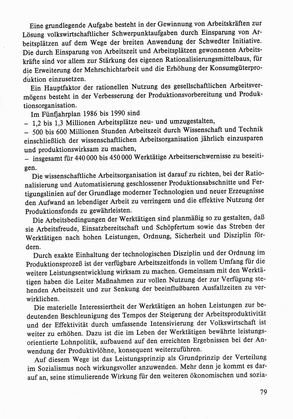Dokumente der Sozialistischen Einheitspartei Deutschlands (SED) [Deutsche Demokratische Republik (DDR)] 1986-1987, Seite 79 (Dok. SED DDR 1986-1987, S. 79)