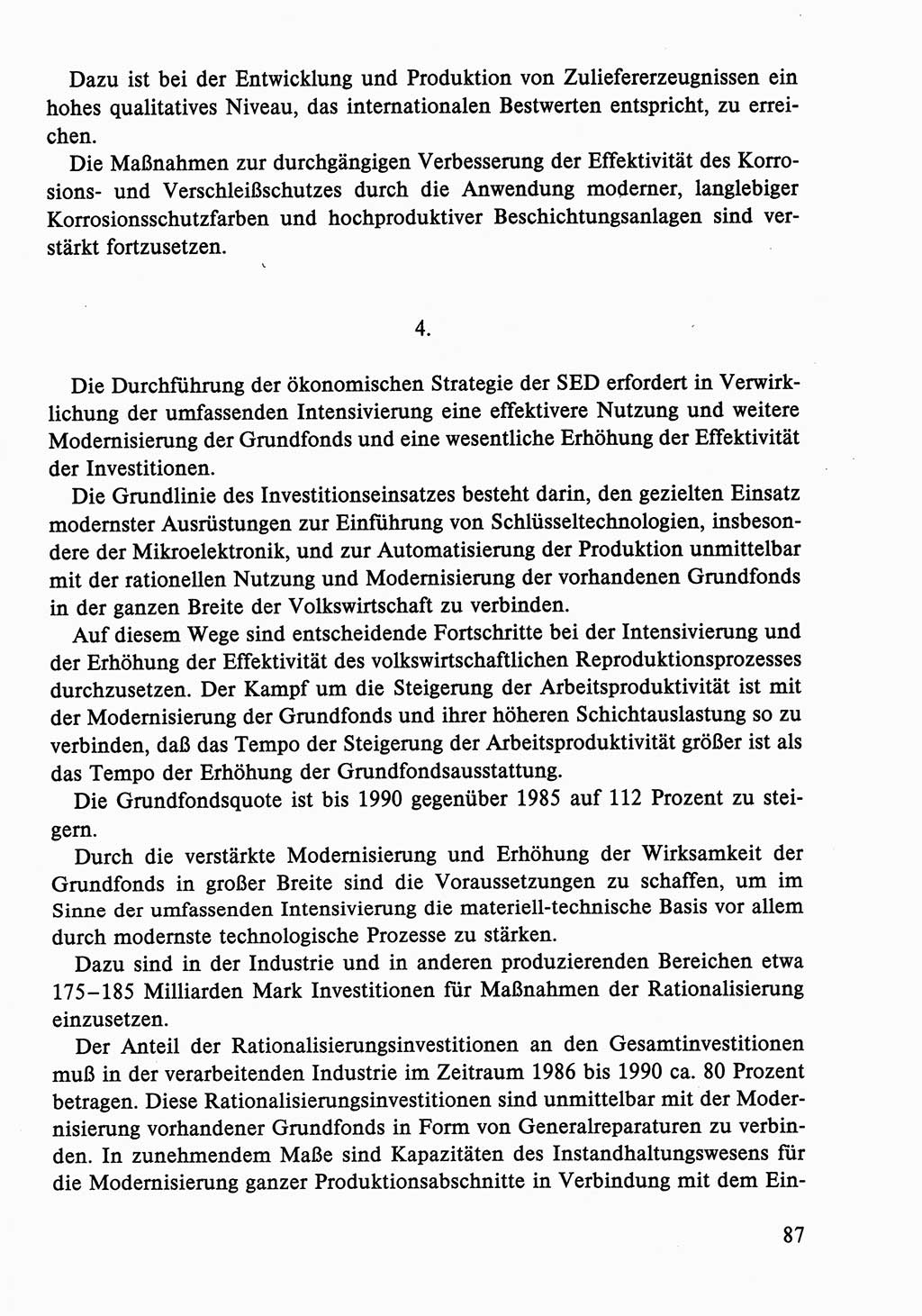 Dokumente der Sozialistischen Einheitspartei Deutschlands (SED) [Deutsche Demokratische Republik (DDR)] 1986-1987, Seite 87 (Dok. SED DDR 1986-1987, S. 87)