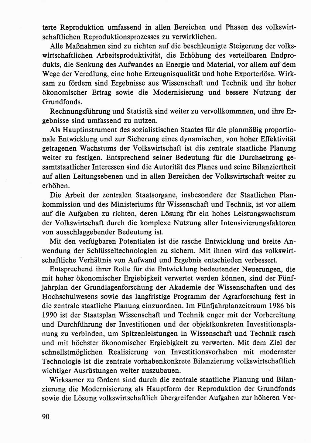 Dokumente der Sozialistischen Einheitspartei Deutschlands (SED) [Deutsche Demokratische Republik (DDR)] 1986-1987, Seite 90 (Dok. SED DDR 1986-1987, S. 90)