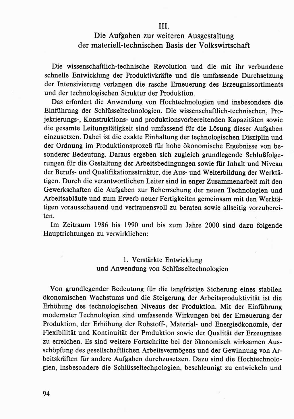 Dokumente der Sozialistischen Einheitspartei Deutschlands (SED) [Deutsche Demokratische Republik (DDR)] 1986-1987, Seite 94 (Dok. SED DDR 1986-1987, S. 94)