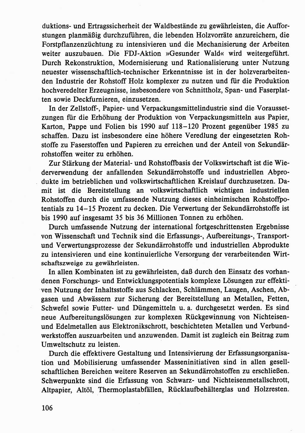 Dokumente der Sozialistischen Einheitspartei Deutschlands (SED) [Deutsche Demokratische Republik (DDR)] 1986-1987, Seite 106 (Dok. SED DDR 1986-1987, S. 106)