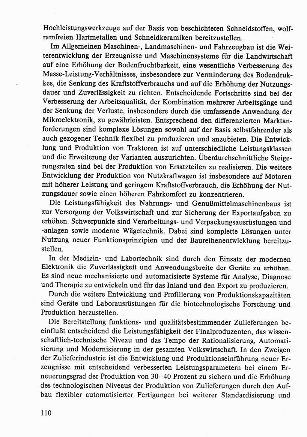 Dokumente der Sozialistischen Einheitspartei Deutschlands (SED) [Deutsche Demokratische Republik (DDR)] 1986-1987, Seite 110 (Dok. SED DDR 1986-1987, S. 110)