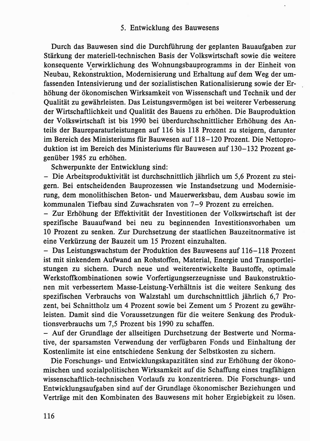 Dokumente der Sozialistischen Einheitspartei Deutschlands (SED) [Deutsche Demokratische Republik (DDR)] 1986-1987, Seite 116 (Dok. SED DDR 1986-1987, S. 116)