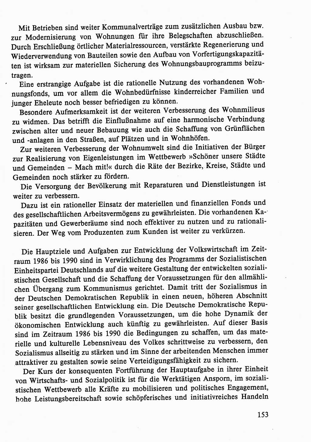 Dokumente der Sozialistischen Einheitspartei Deutschlands (SED) [Deutsche Demokratische Republik (DDR)] 1986-1987, Seite 153 (Dok. SED DDR 1986-1987, S. 153)