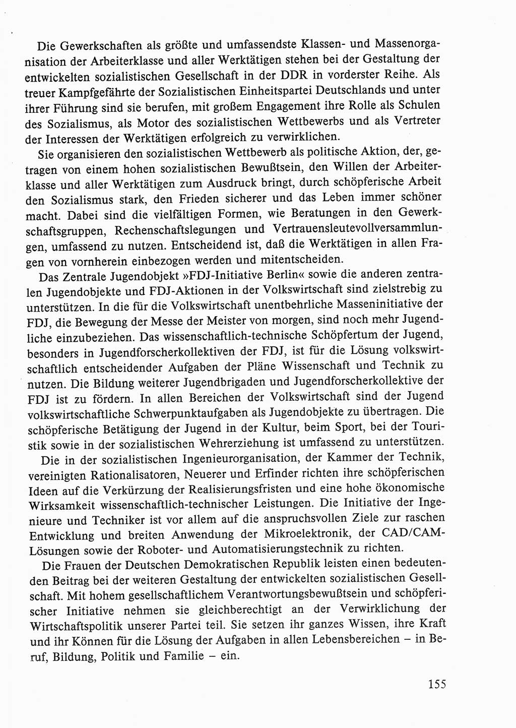 Dokumente der Sozialistischen Einheitspartei Deutschlands (SED) [Deutsche Demokratische Republik (DDR)] 1986-1987, Seite 155 (Dok. SED DDR 1986-1987, S. 155)