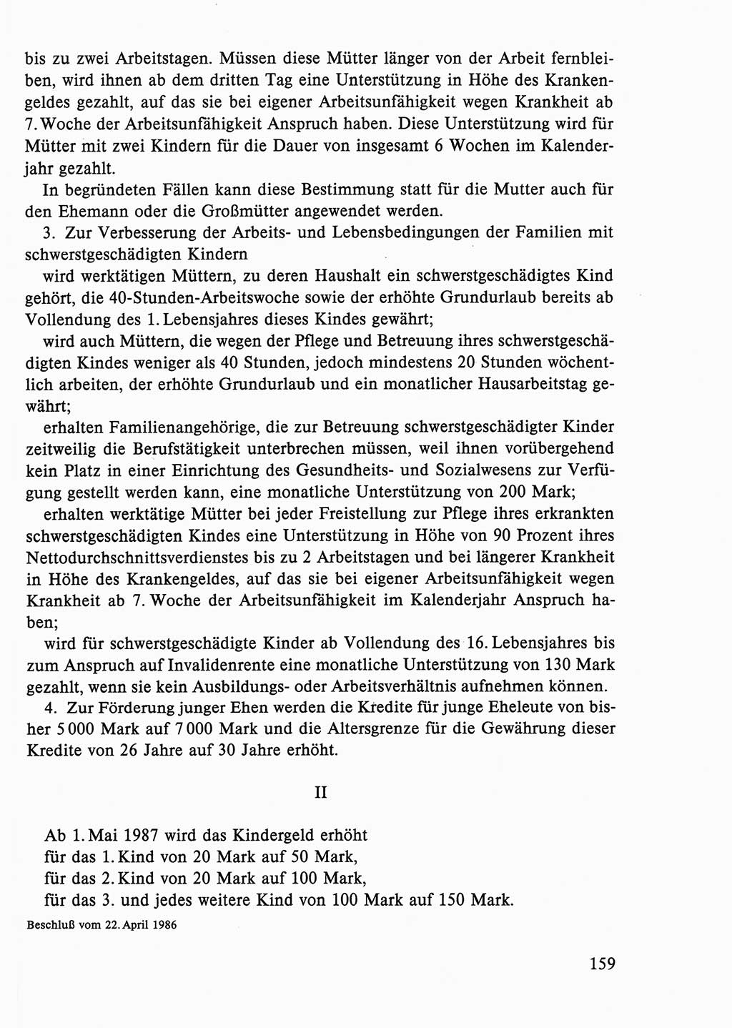 Dokumente der Sozialistischen Einheitspartei Deutschlands (SED) [Deutsche Demokratische Republik (DDR)] 1986-1987, Seite 159 (Dok. SED DDR 1986-1987, S. 159)