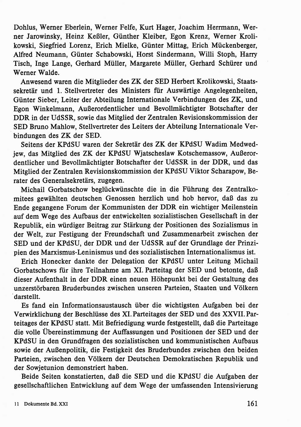 Dokumente der Sozialistischen Einheitspartei Deutschlands (SED) [Deutsche Demokratische Republik (DDR)] 1986-1987, Seite 161 (Dok. SED DDR 1986-1987, S. 161)