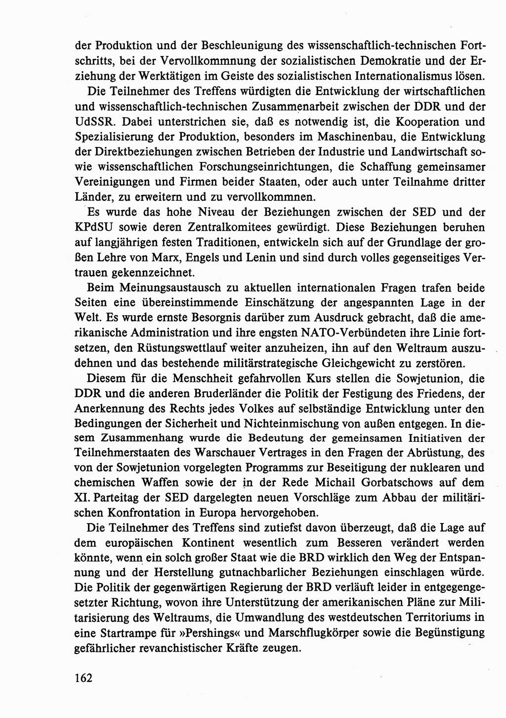 Dokumente der Sozialistischen Einheitspartei Deutschlands (SED) [Deutsche Demokratische Republik (DDR)] 1986-1987, Seite 162 (Dok. SED DDR 1986-1987, S. 162)