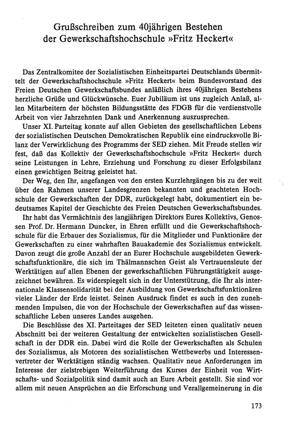 Dokumente der Sozialistischen Einheitspartei Deutschlands (SED) [Deutsche Demokratische Republik (DDR)] 1986-1987, Seite 173 (Dok. SED DDR 1986-1987, S. 173)