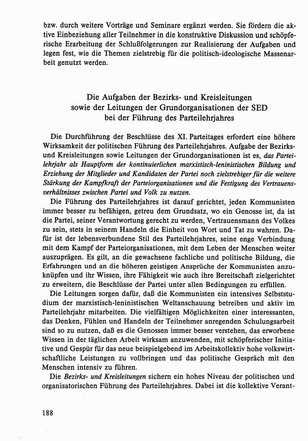 Dokumente der Sozialistischen Einheitspartei Deutschlands (SED) [Deutsche Demokratische Republik (DDR)] 1986-1987, Seite 188 (Dok. SED DDR 1986-1987, S. 188)