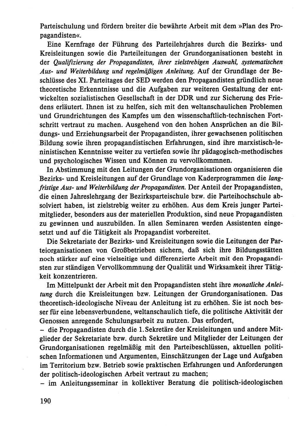 Dokumente der Sozialistischen Einheitspartei Deutschlands (SED) [Deutsche Demokratische Republik (DDR)] 1986-1987, Seite 190 (Dok. SED DDR 1986-1987, S. 190)