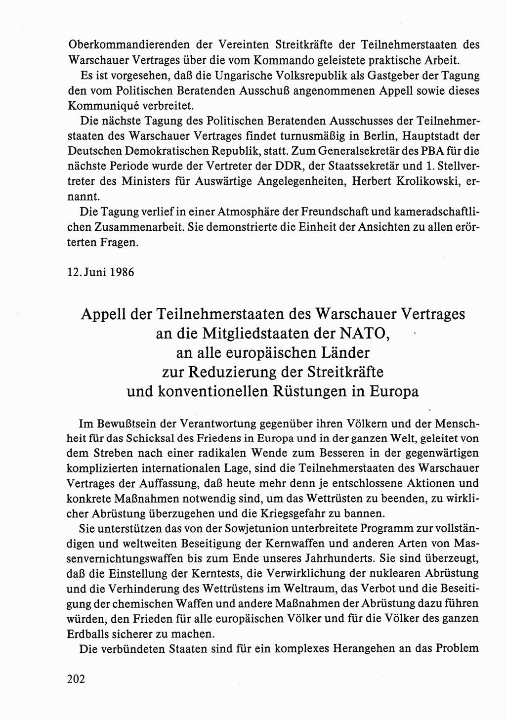 Dokumente der Sozialistischen Einheitspartei Deutschlands (SED) [Deutsche Demokratische Republik (DDR)] 1986-1987, Seite 202 (Dok. SED DDR 1986-1987, S. 202)