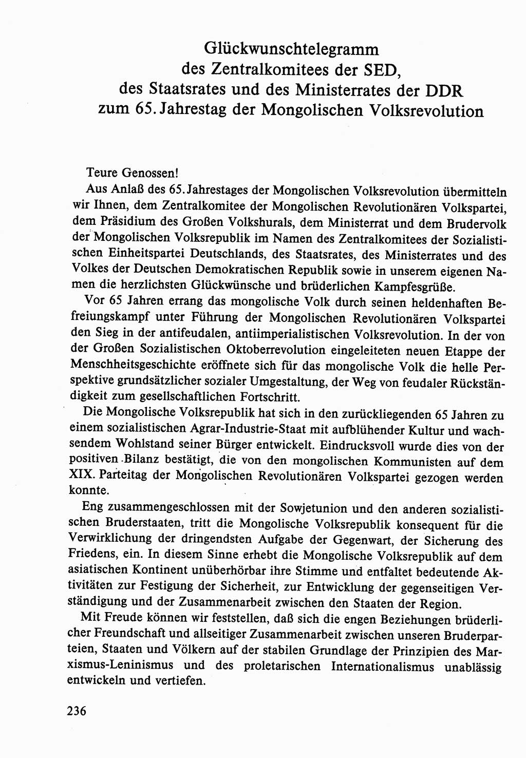 Dokumente der Sozialistischen Einheitspartei Deutschlands (SED) [Deutsche Demokratische Republik (DDR)] 1986-1987, Seite 236 (Dok. SED DDR 1986-1987, S. 236)