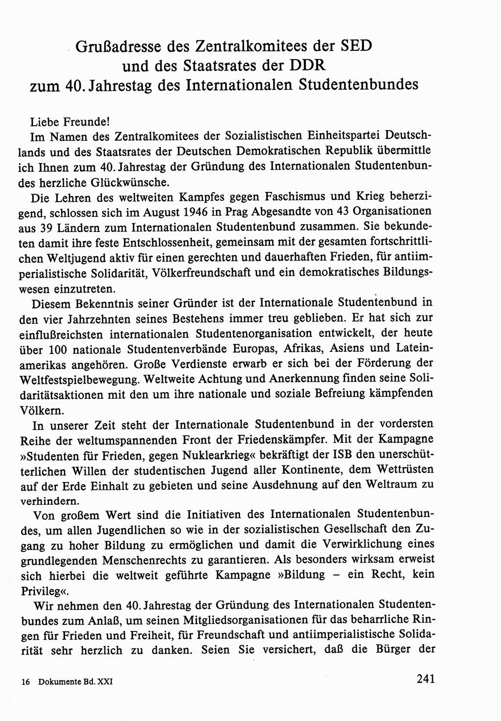 Dokumente der Sozialistischen Einheitspartei Deutschlands (SED) [Deutsche Demokratische Republik (DDR)] 1986-1987, Seite 241 (Dok. SED DDR 1986-1987, S. 241)