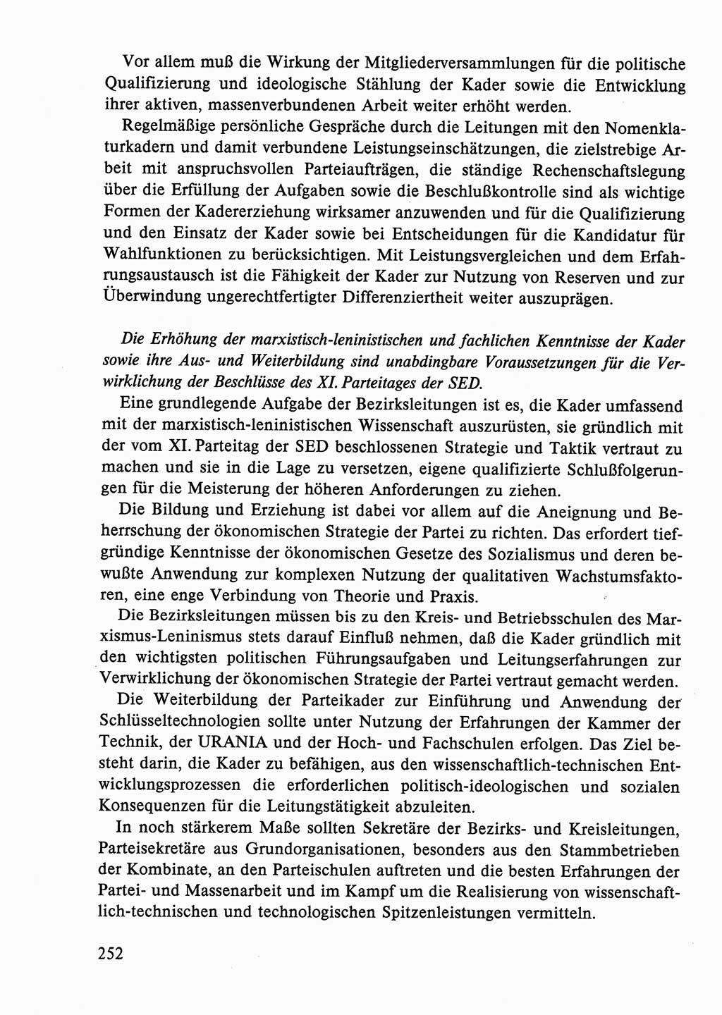 Dokumente der Sozialistischen Einheitspartei Deutschlands (SED) [Deutsche Demokratische Republik (DDR)] 1986-1987, Seite 252 (Dok. SED DDR 1986-1987, S. 252)
