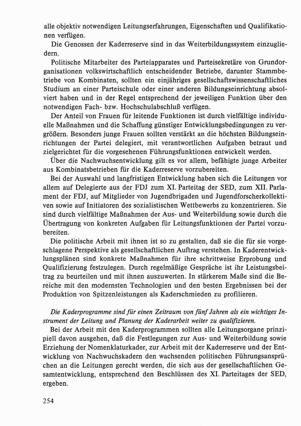 Dokumente der Sozialistischen Einheitspartei Deutschlands (SED) [Deutsche Demokratische Republik (DDR)] 1986-1987, Seite 254 (Dok. SED DDR 1986-1987, S. 254)