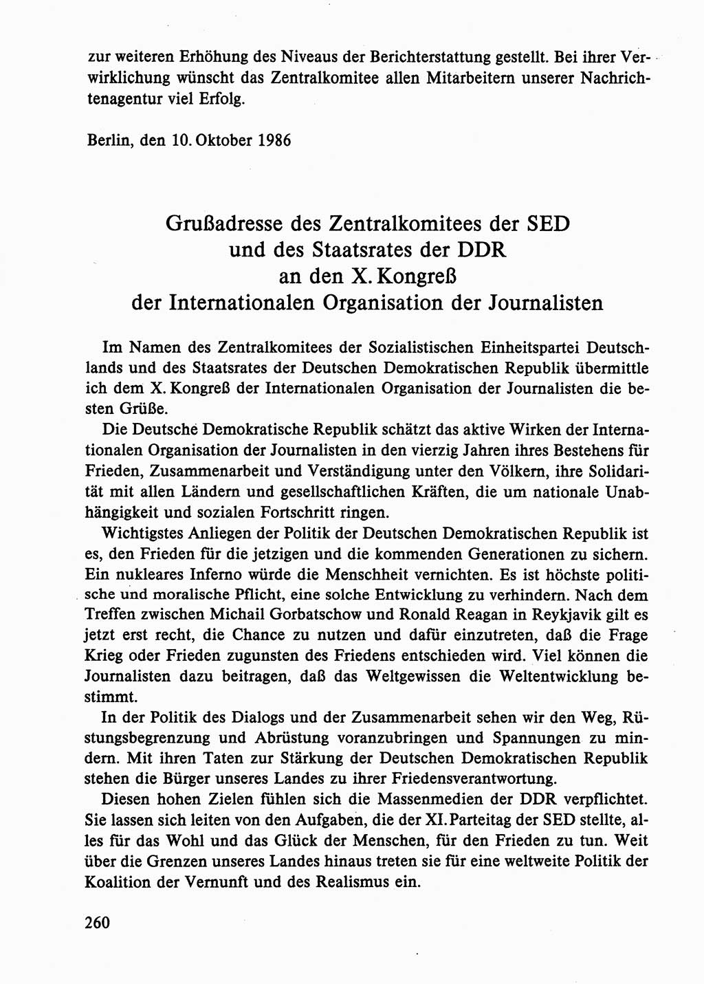 Dokumente der Sozialistischen Einheitspartei Deutschlands (SED) [Deutsche Demokratische Republik (DDR)] 1986-1987, Seite 260 (Dok. SED DDR 1986-1987, S. 260)