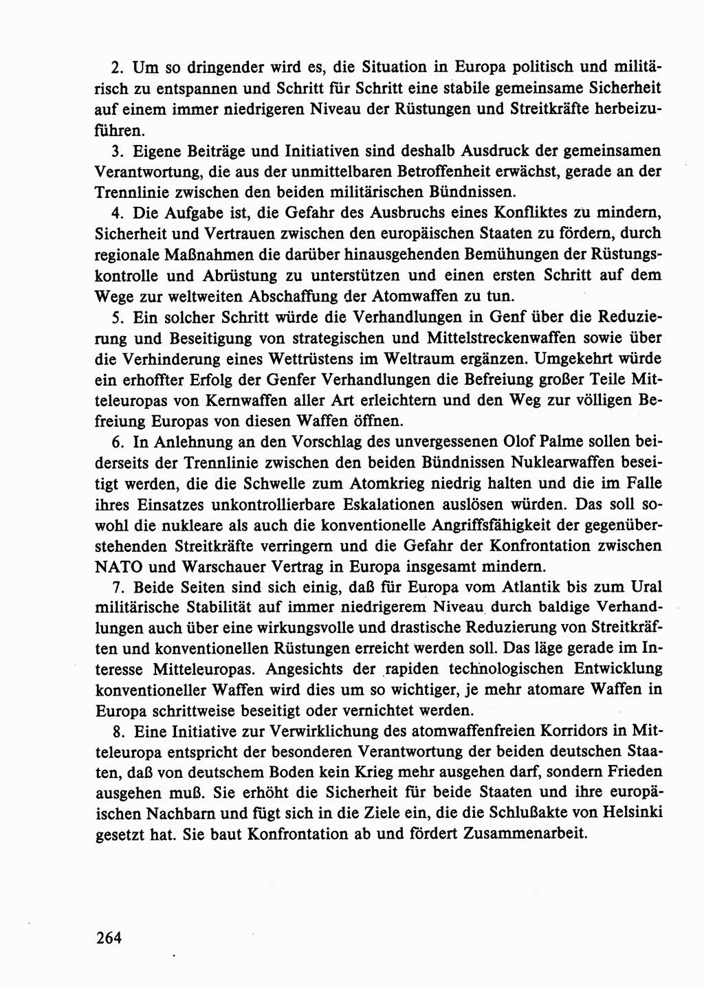 Dokumente der Sozialistischen Einheitspartei Deutschlands (SED) [Deutsche Demokratische Republik (DDR)] 1986-1987, Seite 264 (Dok. SED DDR 1986-1987, S. 264)