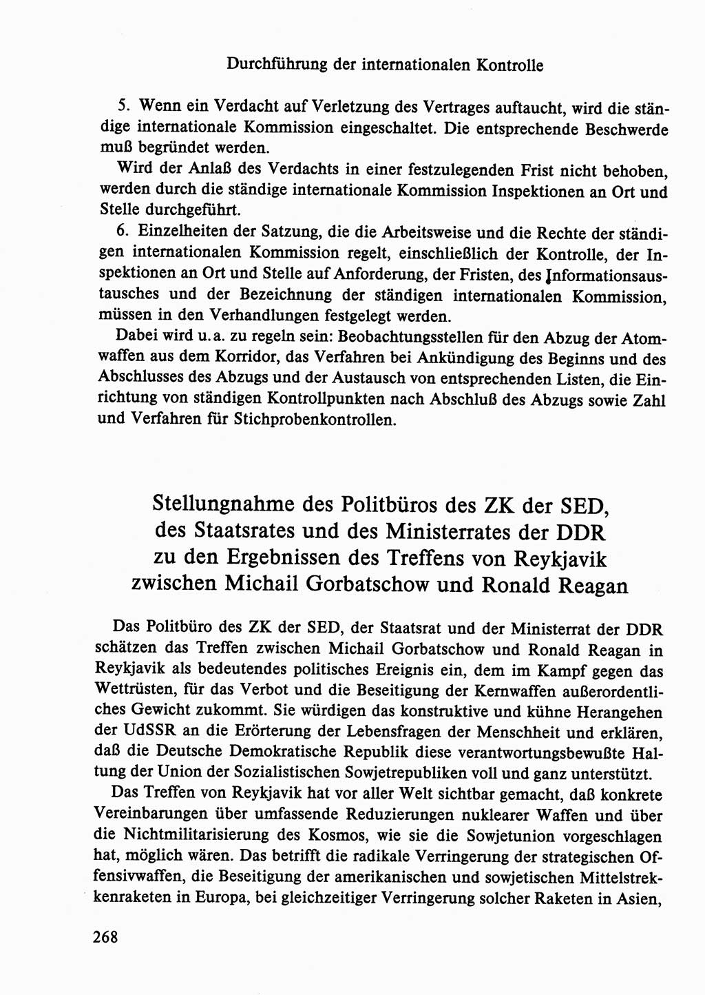 Dokumente der Sozialistischen Einheitspartei Deutschlands (SED) [Deutsche Demokratische Republik (DDR)] 1986-1987, Seite 268 (Dok. SED DDR 1986-1987, S. 268)
