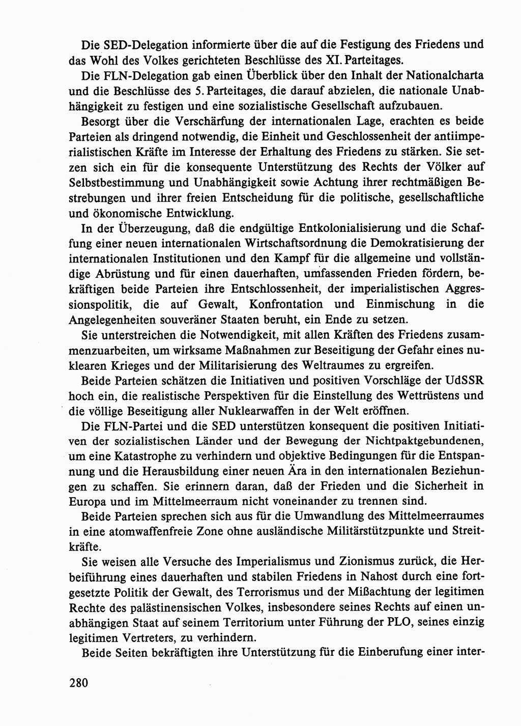 Dokumente der Sozialistischen Einheitspartei Deutschlands (SED) [Deutsche Demokratische Republik (DDR)] 1986-1987, Seite 280 (Dok. SED DDR 1986-1987, S. 280)