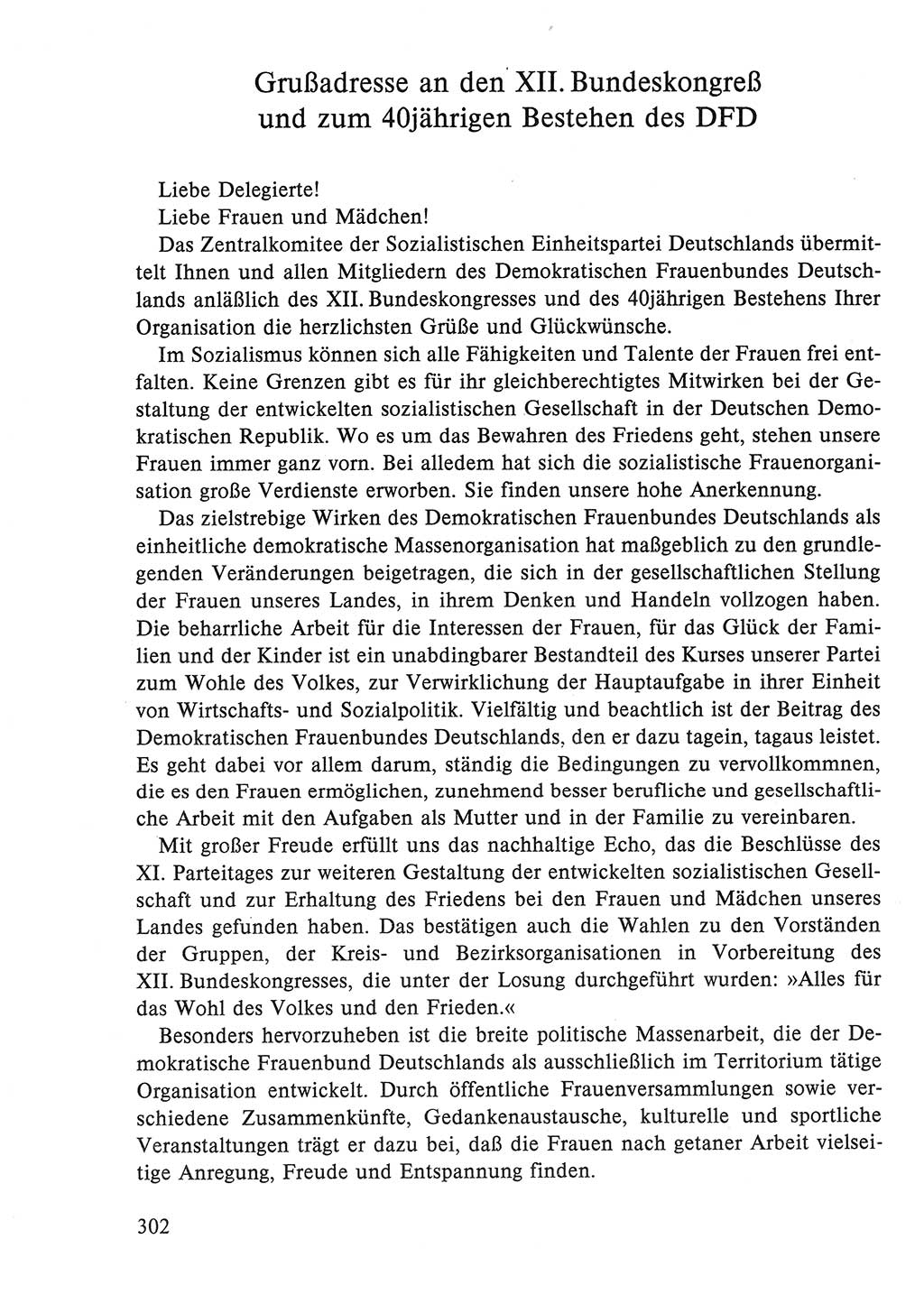 Dokumente der Sozialistischen Einheitspartei Deutschlands (SED) [Deutsche Demokratische Republik (DDR)] 1986-1987, Seite 302 (Dok. SED DDR 1986-1987, S. 302)