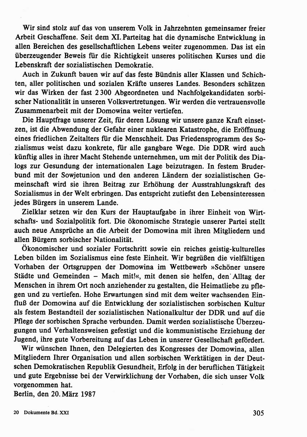 Dokumente der Sozialistischen Einheitspartei Deutschlands (SED) [Deutsche Demokratische Republik (DDR)] 1986-1987, Seite 305 (Dok. SED DDR 1986-1987, S. 305)