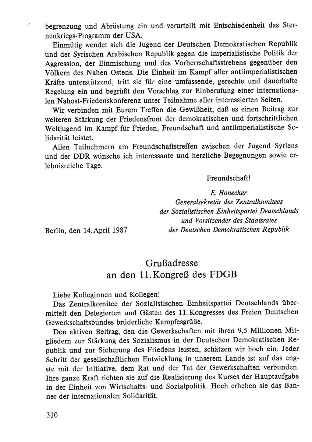 Dokumente der Sozialistischen Einheitspartei Deutschlands (SED) [Deutsche Demokratische Republik (DDR)] 1986-1987, Seite 310 (Dok. SED DDR 1986-1987, S. 310)