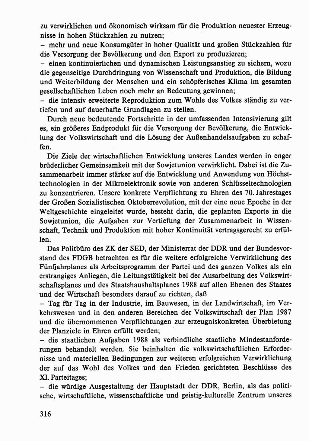 Dokumente der Sozialistischen Einheitspartei Deutschlands (SED) [Deutsche Demokratische Republik (DDR)] 1986-1987, Seite 316 (Dok. SED DDR 1986-1987, S. 316)
