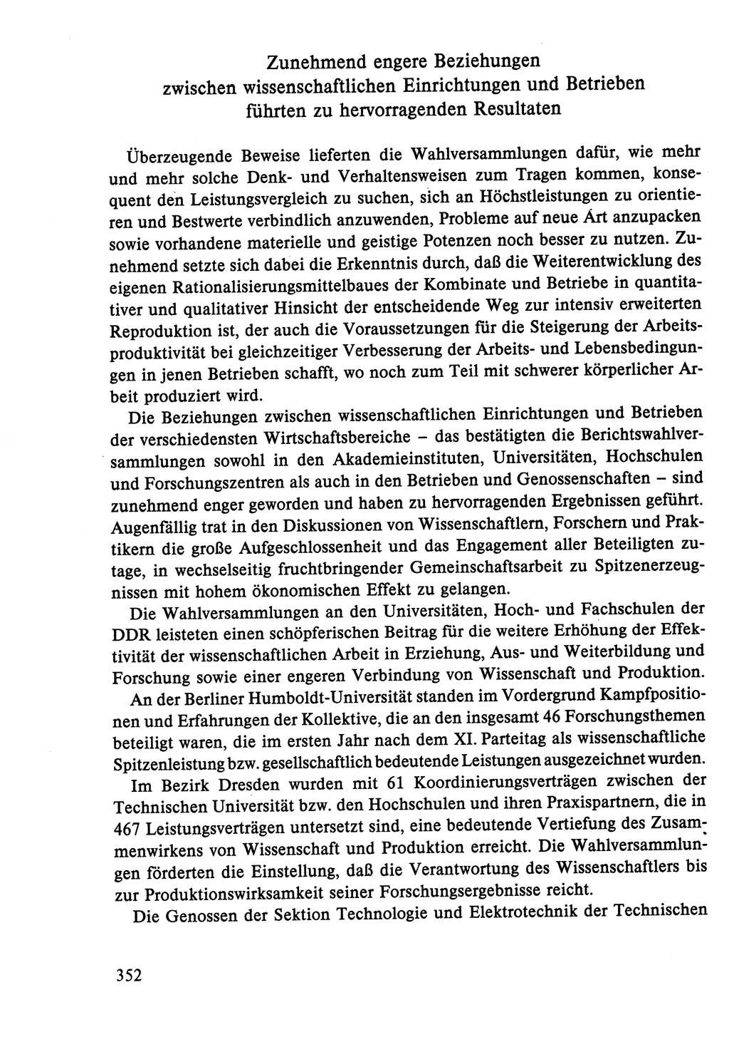 Dokumente der Sozialistischen Einheitspartei Deutschlands (SED) [Deutsche Demokratische Republik (DDR)] 1986-1987, Seite 352 (Dok. SED DDR 1986-1987, S. 352)