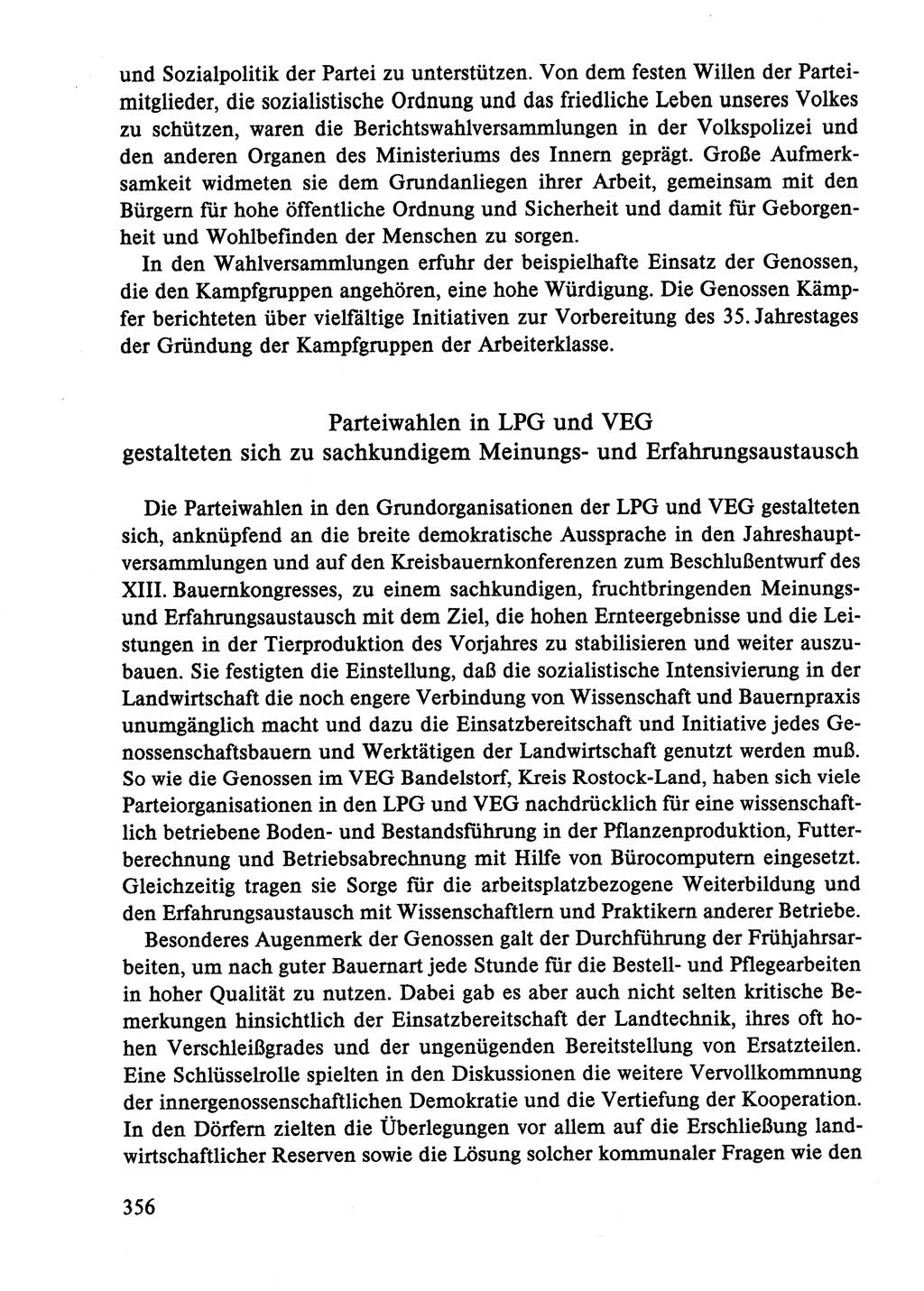 Dokumente der Sozialistischen Einheitspartei Deutschlands (SED) [Deutsche Demokratische Republik (DDR)] 1986-1987, Seite 356 (Dok. SED DDR 1986-1987, S. 356)