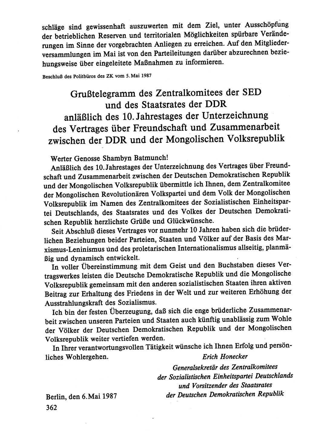 Dokumente der Sozialistischen Einheitspartei Deutschlands (SED) [Deutsche Demokratische Republik (DDR)] 1986-1987, Seite 362 (Dok. SED DDR 1986-1987, S. 362)