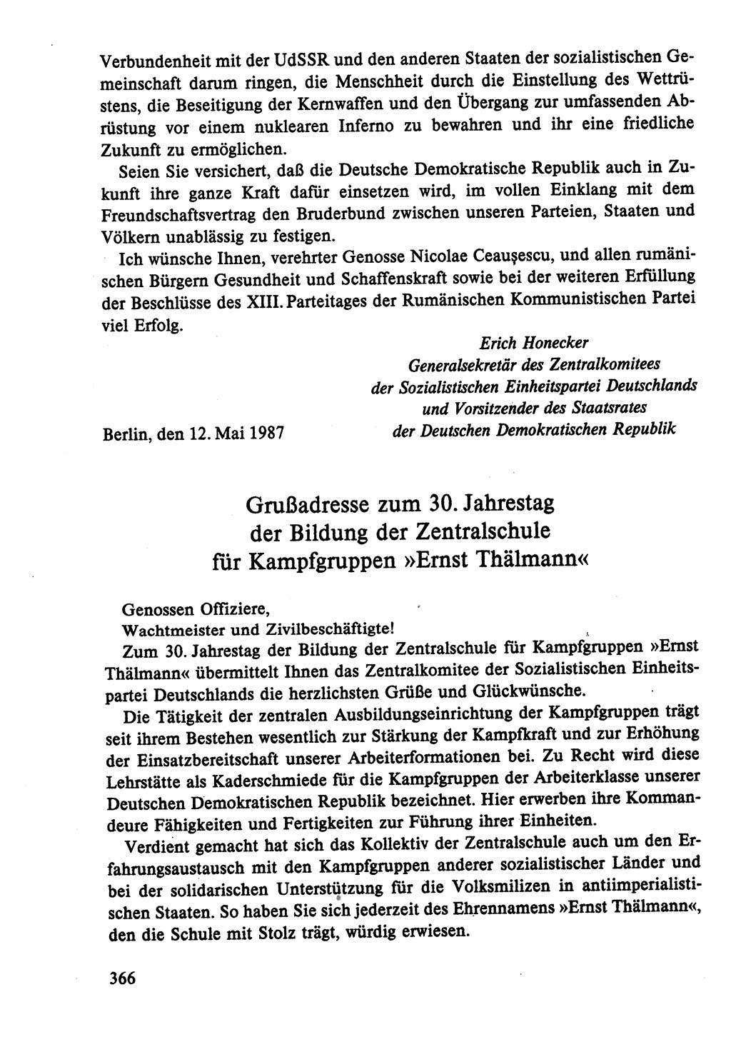 Dokumente der Sozialistischen Einheitspartei Deutschlands (SED) [Deutsche Demokratische Republik (DDR)] 1986-1987, Seite 366 (Dok. SED DDR 1986-1987, S. 366)