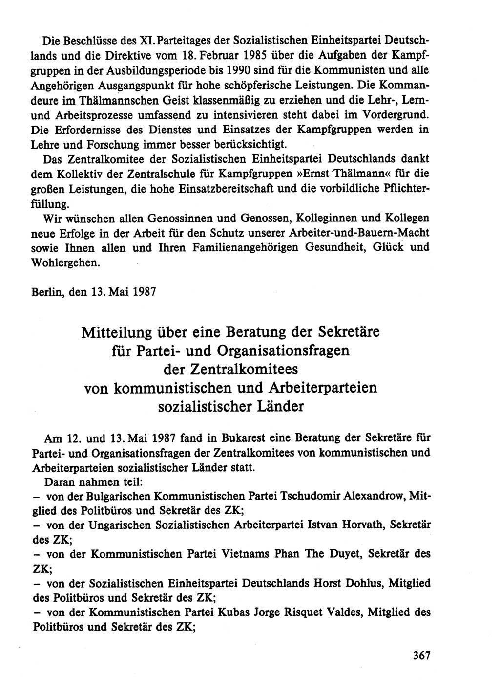 Dokumente der Sozialistischen Einheitspartei Deutschlands (SED) [Deutsche Demokratische Republik (DDR)] 1986-1987, Seite 367 (Dok. SED DDR 1986-1987, S. 367)