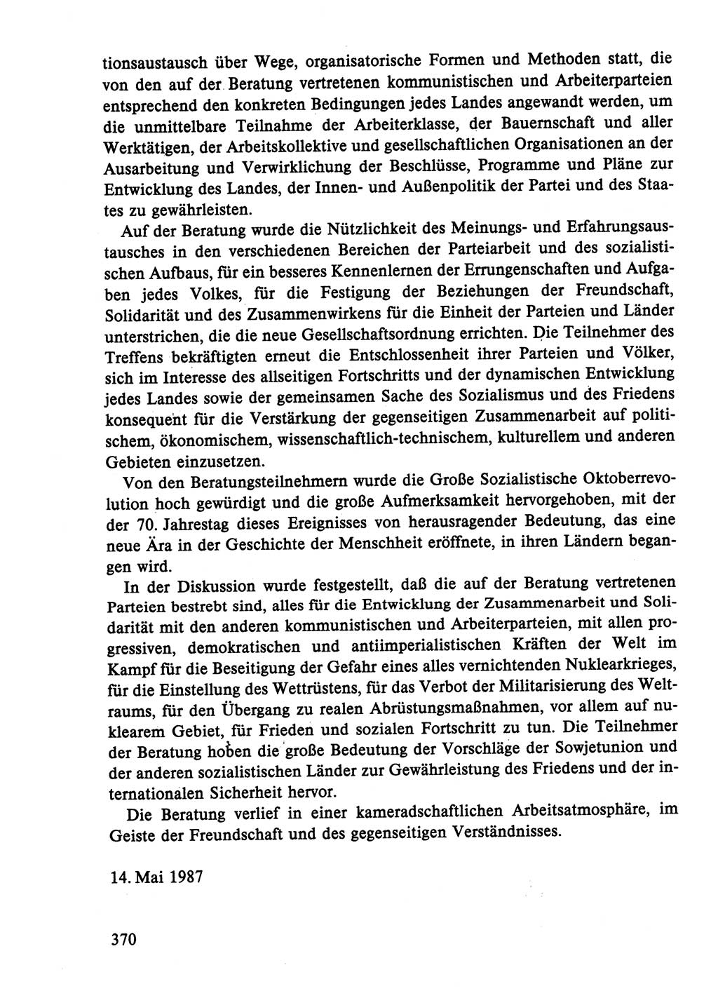 Dokumente der Sozialistischen Einheitspartei Deutschlands (SED) [Deutsche Demokratische Republik (DDR)] 1986-1987, Seite 370 (Dok. SED DDR 1986-1987, S. 370)