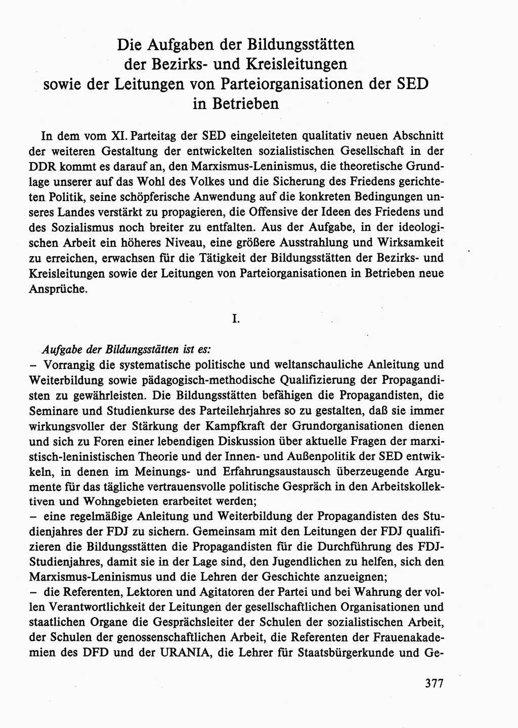 Dokumente der Sozialistischen Einheitspartei Deutschlands (SED) [Deutsche Demokratische Republik (DDR)] 1986-1987, Seite 377 (Dok. SED DDR 1986-1987, S. 377)