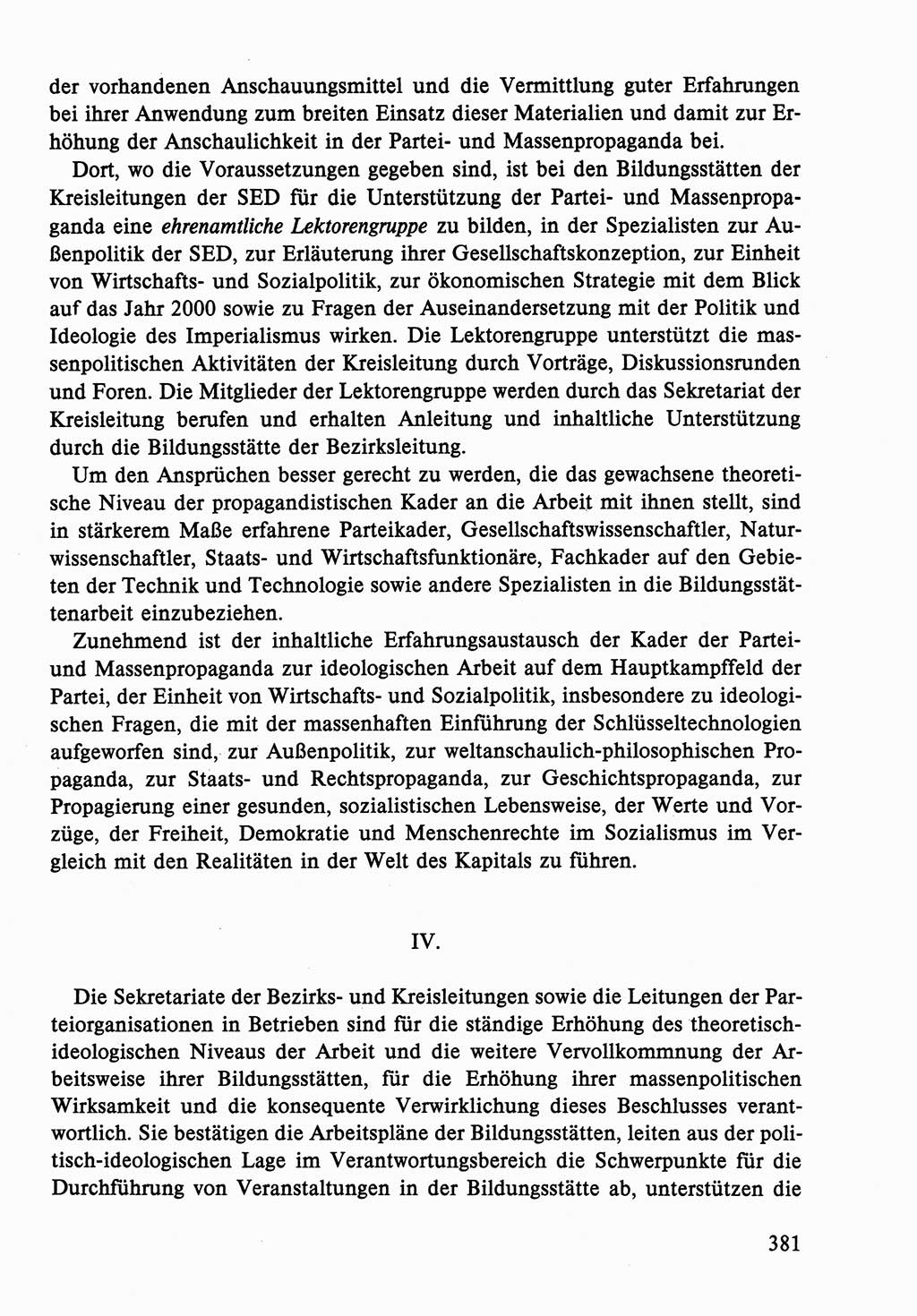 Dokumente der Sozialistischen Einheitspartei Deutschlands (SED) [Deutsche Demokratische Republik (DDR)] 1986-1987, Seite 381 (Dok. SED DDR 1986-1987, S. 381)