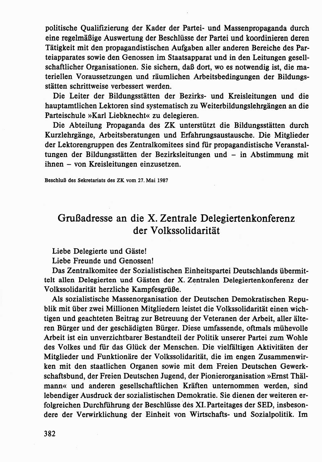 Dokumente der Sozialistischen Einheitspartei Deutschlands (SED) [Deutsche Demokratische Republik (DDR)] 1986-1987, Seite 382 (Dok. SED DDR 1986-1987, S. 382)