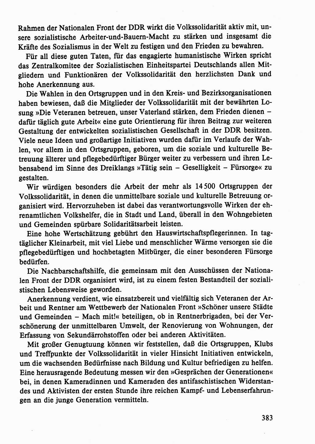 Dokumente der Sozialistischen Einheitspartei Deutschlands (SED) [Deutsche Demokratische Republik (DDR)] 1986-1987, Seite 383 (Dok. SED DDR 1986-1987, S. 383)