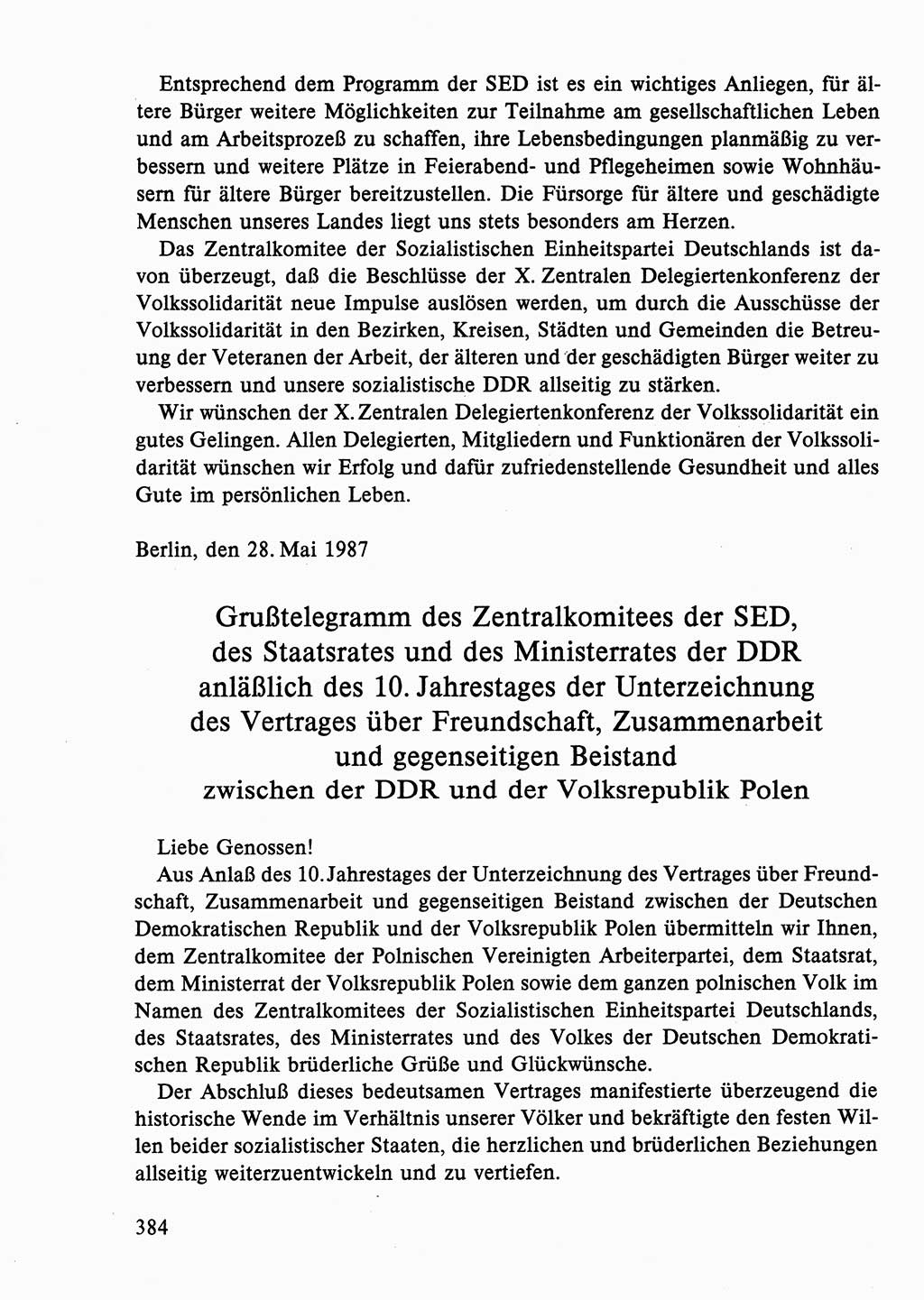 Dokumente der Sozialistischen Einheitspartei Deutschlands (SED) [Deutsche Demokratische Republik (DDR)] 1986-1987, Seite 384 (Dok. SED DDR 1986-1987, S. 384)