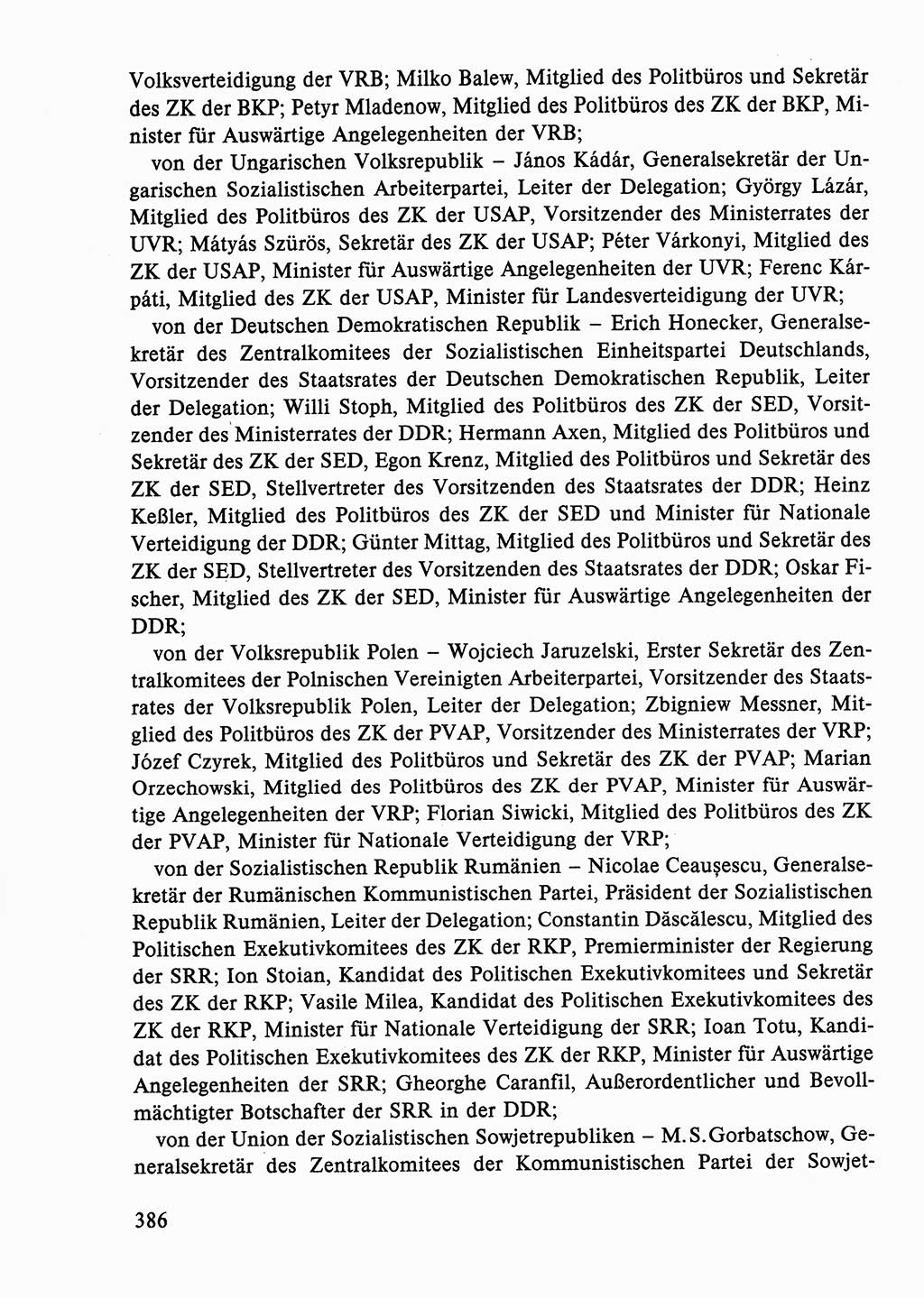 Dokumente der Sozialistischen Einheitspartei Deutschlands (SED) [Deutsche Demokratische Republik (DDR)] 1986-1987, Seite 386 (Dok. SED DDR 1986-1987, S. 386)