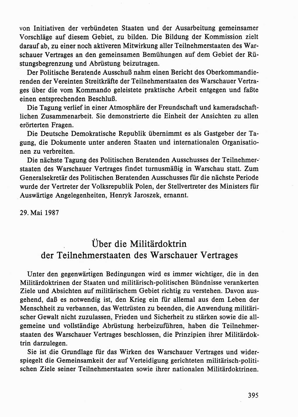 Dokumente der Sozialistischen Einheitspartei Deutschlands (SED) [Deutsche Demokratische Republik (DDR)] 1986-1987, Seite 395 (Dok. SED DDR 1986-1987, S. 395)