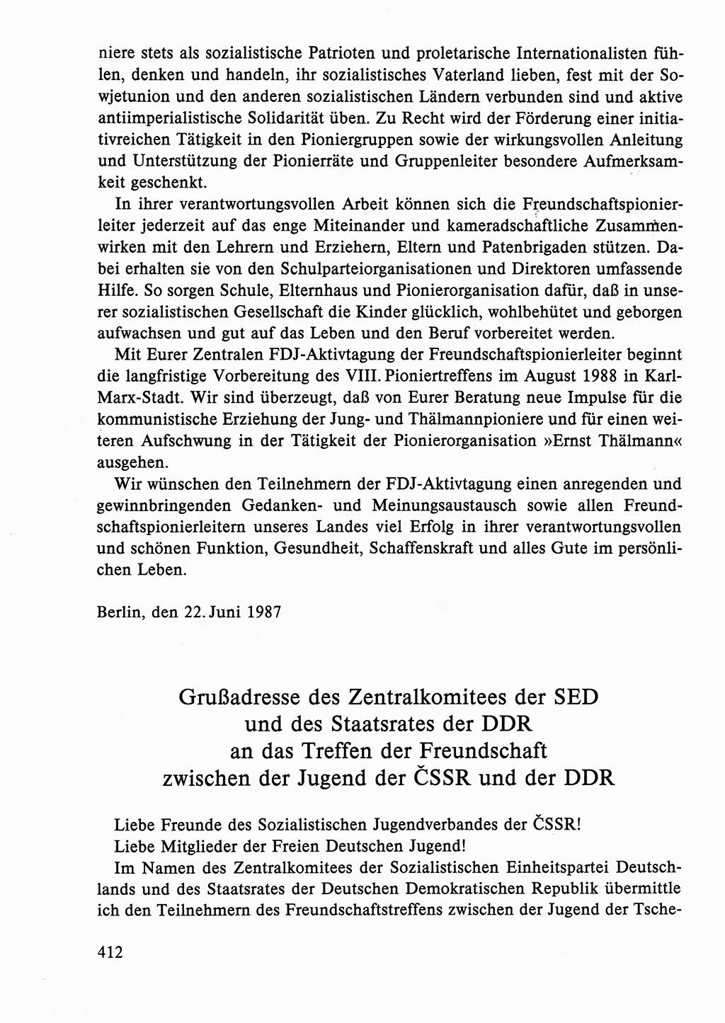 Dokumente der Sozialistischen Einheitspartei Deutschlands (SED) [Deutsche Demokratische Republik (DDR)] 1986-1987, Seite 412 (Dok. SED DDR 1986-1987, S. 412)