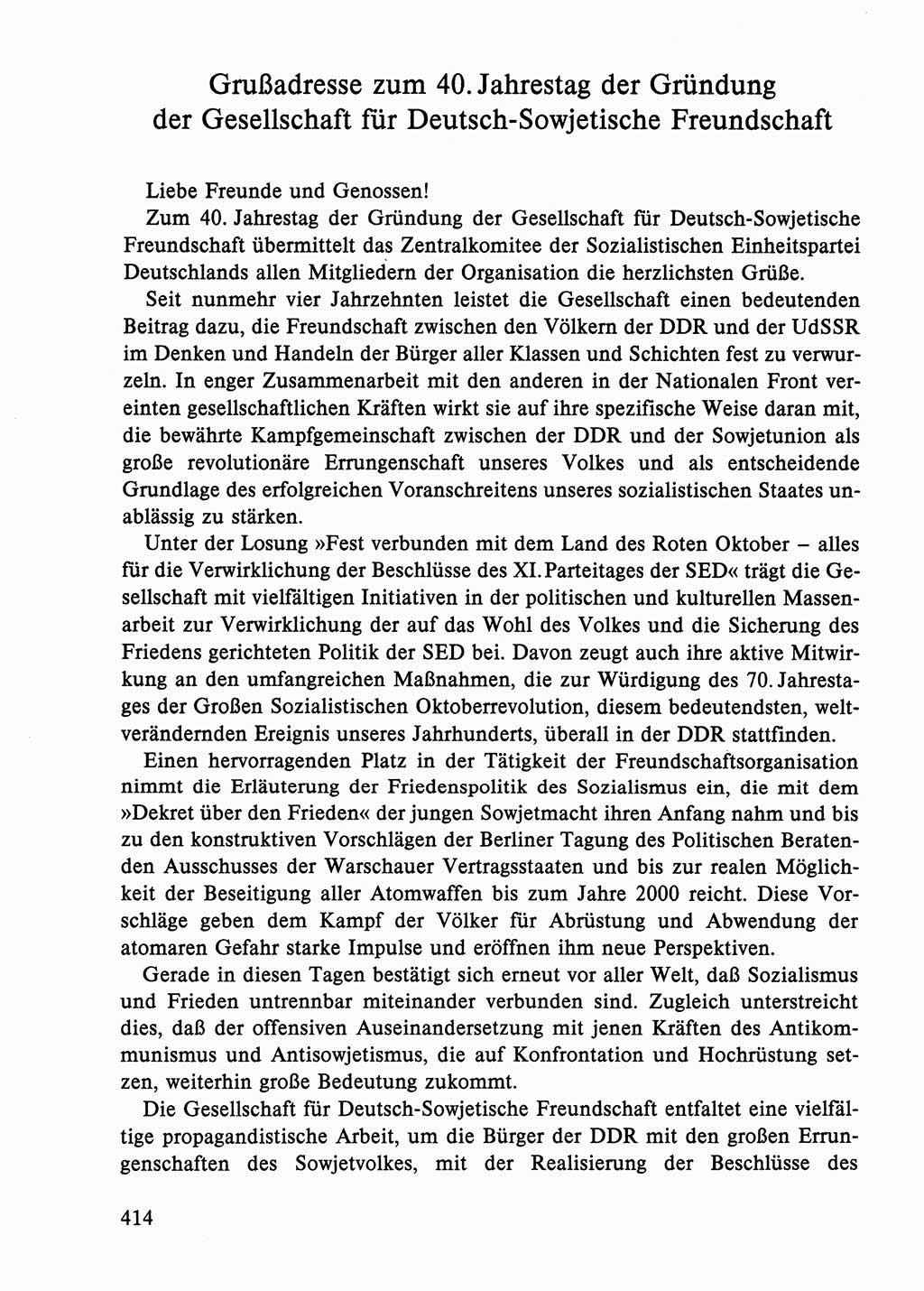 Dokumente der Sozialistischen Einheitspartei Deutschlands (SED) [Deutsche Demokratische Republik (DDR)] 1986-1987, Seite 414 (Dok. SED DDR 1986-1987, S. 414)