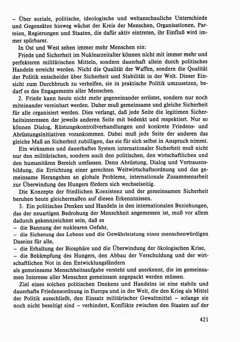 Dokumente der Sozialistischen Einheitspartei Deutschlands (SED) [Deutsche Demokratische Republik (DDR)] 1986-1987, Seite 421 (Dok. SED DDR 1986-1987, S. 421)