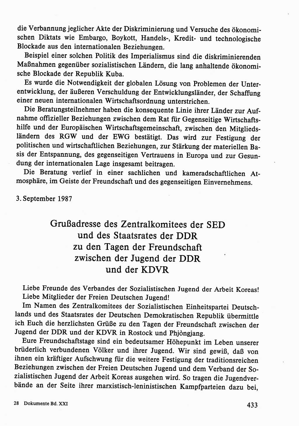Dokumente der Sozialistischen Einheitspartei Deutschlands (SED) [Deutsche Demokratische Republik (DDR)] 1986-1987, Seite 433 (Dok. SED DDR 1986-1987, S. 433)