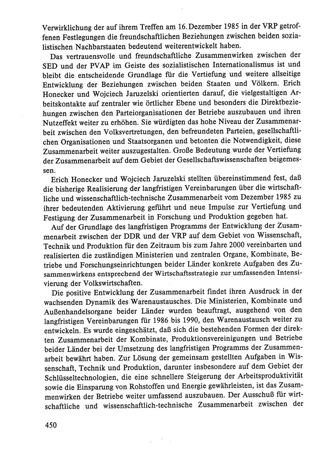 Dokumente der Sozialistischen Einheitspartei Deutschlands (SED) [Deutsche Demokratische Republik (DDR)] 1986-1987, Seite 450 (Dok. SED DDR 1986-1987, S. 450)
